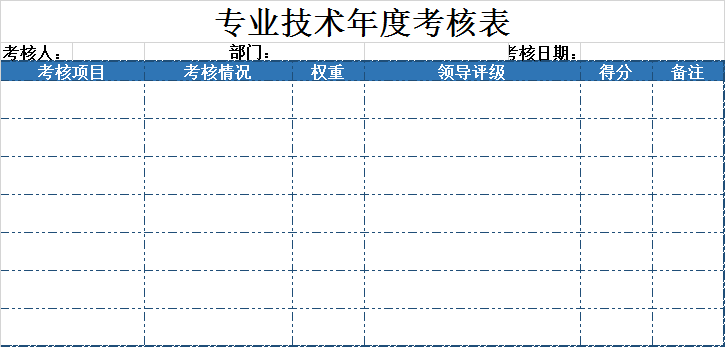 专业技术年度考核表
